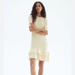 H&M rib knit ruffle dress